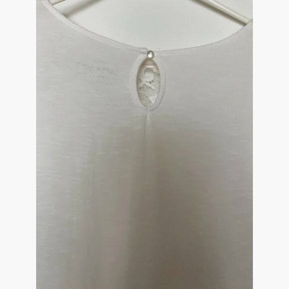 Torrid Super Soft Knits Off White Cottagecore Bohochic Lace Cap Sleeve Blouse 1X - Picture 4 of 5